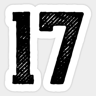 Rough Number 17 Sticker